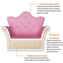 COSTWAY Divano con Braccioli per Ragazze, Ampia Sedia con Poggiapiedi, 58 x 40,5 x 48 cm, Rosa