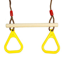 ValueHall Altalena con Anelli da Ginnastica con Anelli di Plastica y Corda Regolabile per Bambini Trapezio in Legno V7110B
