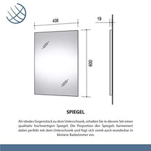 Planetmöbel Set di mobili da bagno con specchio, per bagno, bagno degli ospiti, WC, colore calcestruzzo