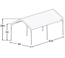 GAZEBO CAR PORT CANOPY 3X6 ACCIAIO BIANCO IMPERMEABILE