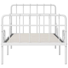 SKM Giroletto con Base a Doghe Bianco in Metallo 100x200 cm