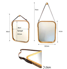 osoltus Edge - Specchio da bagno in bambù con gancio