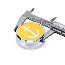 White Anchor On Mustard - Contenitore rotondo per pillole con 3 scomparti, in metallo, per medicinali e vitamine