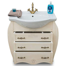 Shop Chic Mobile bagno 85 cm contemporaneo in legno avorio con lavabo