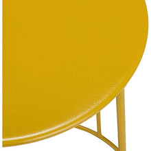 Meubletmoi - Tavolino rotondo in metallo giallo e gambe cablate diametro 35 cm – TERA 2670