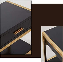 YGH Americana Comodino, Divano Ad Angolo, Diversi Tavoli Lampada, Ferro Tavolino, Gold Frame, Legno Solido Piazza Governo, Dimensioni 50x40x50CM Comodino (Colore: Nero)