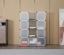 ASUKALE Armadio in plastica portatile con 12 cubi (105 × 35 × 140)