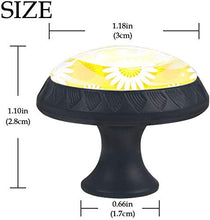 Fiori bianchi Daisy Yellow Pomelli per Porta Set di 4 Pomelli per Mobili Manopole per Cassetti Cucina Armadio Vetro