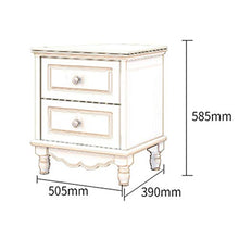 MHUI Comodino Comodino in Legno Bianco a 2 cassetti, cassettiera a 2 cassetti