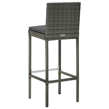 vidaXL Set da Bar da Giardino 5 pz con Cuscini in Polyrattan Grigio