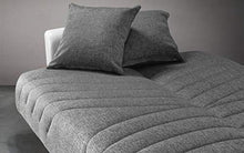 Divano 3 posti bianco e grigio in similpelle e tessuto - 220 x 88 x 83h cm, vano contenitore, trasformabile in letto una piazza e mezza - Arredi Casa