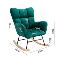 HQQ Terrazza Sedia a Dondolo Divano Velvet Soggiorno Camera da Letto Sdraio Sedia Lazy Divano, Verde Scuro, 75x55x82cm