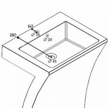 Mobile Bagno con Lavabo Integrato in Resina a Forma di Numero 7