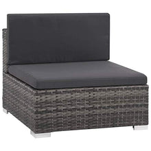 Tidyard Set Divani da Giardino 6 pz con Cuscini in Polyrattan Grigio, Set Divano Esterno, Set di Mobili da Giardino Grigio e Grigio Scuro