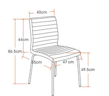 Amazon Brand - Movian Kander - Set da 2 sedie sala da pranzo, 52 x 47 x 86,5 cm, nero