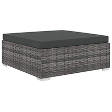 SKM Set Divani da Giardino 9 pz con Cuscini in Polyrattan Nero D
