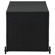 vidaXL Contenitore da Giardino Nero 130x65x115 cm in Polyrattan