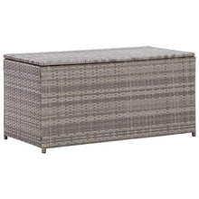 FAMIROSA Baule da Giardino in Polyrattan 100x50x50 cm Grigio