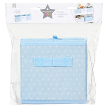 3 Cubi portaoggetti per bambini, colore: blu
