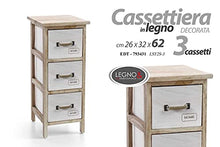 GICOS IMPORT EXPORT SRL Mobile cassettiera in Legno Marrone 3 cassetti Decoro Home 26 * 32 * 62 cm Shabby Chic EDT-793431