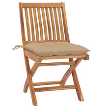 vidaXL Sedie da Giardino 2 pz con Cuscini Beige in Teak Massello