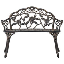 FAMIROSA Panchina da Giardino in Alluminio Fuso 100cm Bronzo