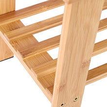 Sgabello in bambù con Bordi Lisci Sedia in bambù per Bagno, Camera da Letto, Giardino(25 * 40 * 33.5cm Large)