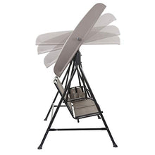 Mendler Dondolo da Esterno a 2 posti HWC-F89 Acciaio Tessuto Antracite Beige