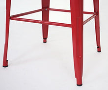 Set Tavolo con 2X sedie sgabelli da Bar HWC-A73 Metallo Rosso