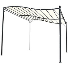 Outsunny Gazebo Pergola 3x3m da Esterno, Giardino o Terrazzo con Tenda Crema