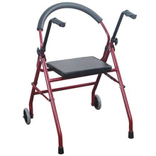 Telaio da passeggio Roller Pieghevole Leggero A Due Ruote con Sedile Imbottito E Maniglie Ergonomiche (Rosso)