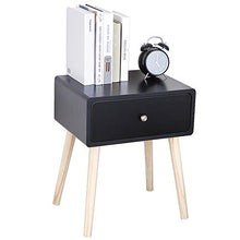 Flyelf Comodino Tavolino con Cassetto,40 * 30 * 50 cm (Nero)