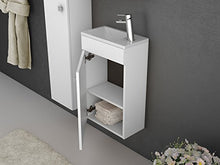 Sieper Badmöbel Gabun mobili da Bagno con lavabo e Armadio in Ceramica 400 mm Bianco Chiaro Made in Germany