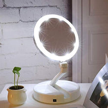 MMWYC Specchio cosmetico a LED a Doppia Faccia Illuminato a Specchio a Specchio Illuminato Portatile con Specchio dimmerabile (Bianco)