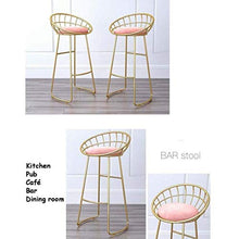 Dongy Bar Sedia d'oro Semplice Moderna Ferro Sgabello da Pranzo Home Indietro Oro caffè di Svago di Alta Vento Adatto for Interno Sedie (Color : Seatheight45cm)