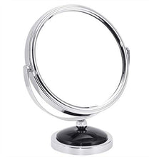 ZCM Specchio Cosmetico, Ingrandimento Desktop 3X Specchio di Bellezza Specchio Cosmetico Bilaterale Specchio da Bagno Girevole A 360 ° Portatile(Color:Argento,Size:7inch)