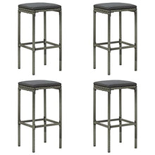 vidaXL Set da Bar da Giardino 5 pz con Cuscini in Polyrattan Grigio