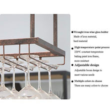 JHGJBJ Hanging Supporto del Vino di Vetro, Stabile soffitto Ferro Appeso Rack di stoccaggio Bicchiere di Vino battuto, Regolabile in Altezza: 30-60cm (90x35cm) (Color : Brown)