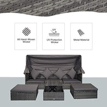 Set Salotto da Giardino Divano 2 Poltrone e Tavolino in Rattan Grigio