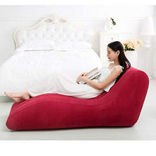 YUEBAOBEI Divano Gonfiabile, Sedia A Sdraio Floccata Divano Gonfiabile per Il Tempo Libero Poltrona Reclinabile Divano Pigro S-Type Divano Letto Lettino Sedia da Pranzo Creativa,Rosso