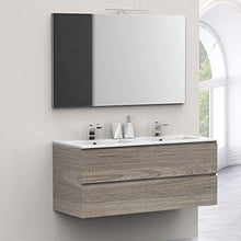 bonussi Mobile Bagno Sospeso 120 cm 2 Lavabi e Specchio Connor Rovere