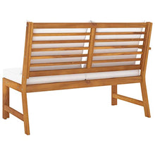 vidaXL Panca da Giardino 114,5 cm con Cuscino Crema in Legno di Acacia