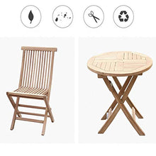 CGBF-Garden Bistro Set 3 Pezzi,Mobili da Balcone Pieghevoli per Esterni in Teak Set Tavolo e Sedie