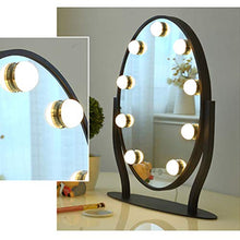 Specchio per Trucco con 9 lampadine Specchio per Trucco a LED in metallo nero Tre tipi di Specchio luminoso Luminoso Specchio Cosmetico Rondes Avec Miroir Adatto per specchiera da bagno Può essere ruo