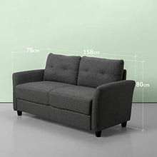 Zinus Divano Moderno Imbottito, Grigio Scuro, 158x78x80cm - Arredi Casa