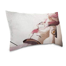 Uosliks Angel Beats Anime Red Head Simple Background Anime Rectangle Standard Size Zippered Bedding Set Pillow Case Two Sides
