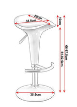 2X Sgabelli da Bar in plastica Grigio Regolabile in Altezza Girevole DH0049