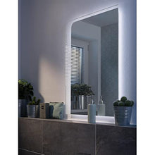 FACKELMANN - Set di mobili da bagno Milano, 3 pezzi, per piccoli bagni, in ceramica, 55 cm e specchio da bagno a LED