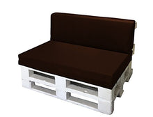 CUSCINO SCHIENALE 39X120X11-19 PER BANCALI PALLET EPAL EUR RIVESTITO IN ECOPELLE SFODERABILE MARRONE - ALTA DENSITA'