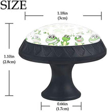 Verde sveglio del modello della rana del fumetto Pomelli per Porta Set di 4 Pomelli per Mobili Manopole per Cassetti Cucina Armadio Vetro